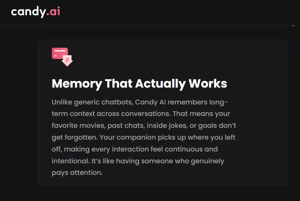 Candy AI Review 2026: It Stopped Being a Chat App 11 Candy AI Memory Feature