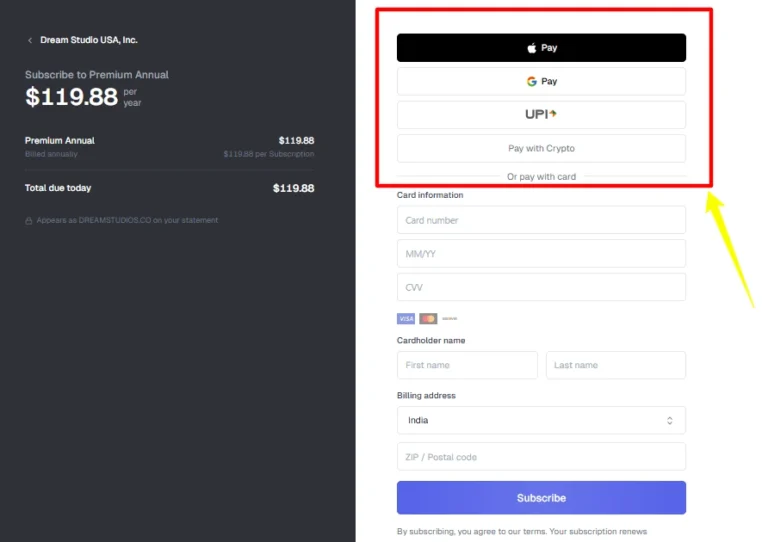 OurDream AI Payment Options