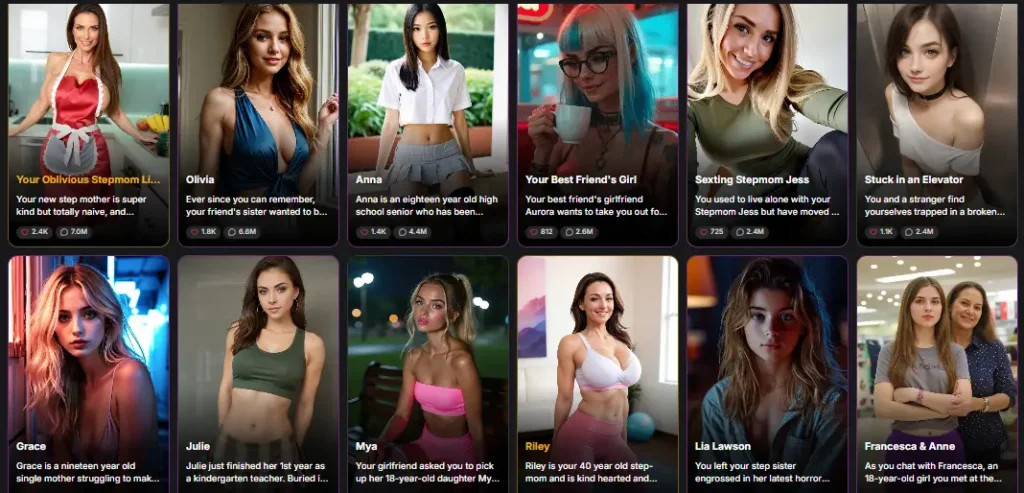 GirlfriendGPT Review 2026: The Tag List Is the Product 4 GirlfriendGPT Characters Library