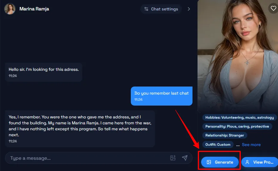 Darlink AI Review 2026: Plans, Memory, NSFW and Real Costs 5 Darlink AI In-Chat Photo and Video Generation