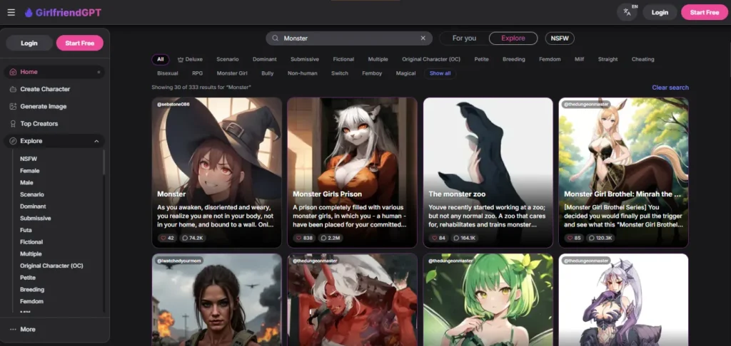 Best Monster Girl & Succubus AI Chat 2026: 8 Picks 4 GirlfriendGPT AI Monster Characters