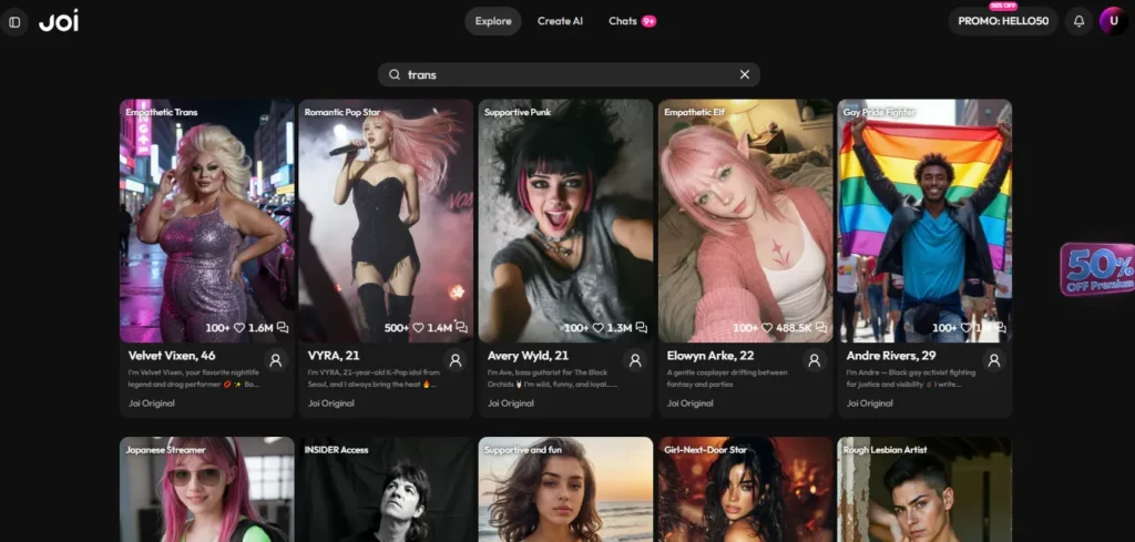 8 Best Trans AI Girlfriend Apps With Chat, Pics and Video 5 JOI AI Trans Characters