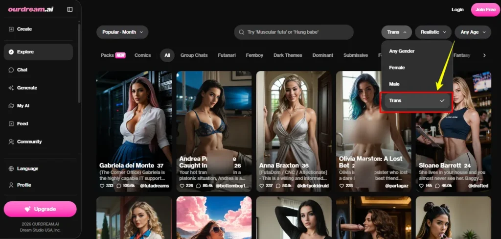 8 Best Trans AI Girlfriend Apps With Chat, Pics and Video 3 OurDream AI Trans Girlfriends