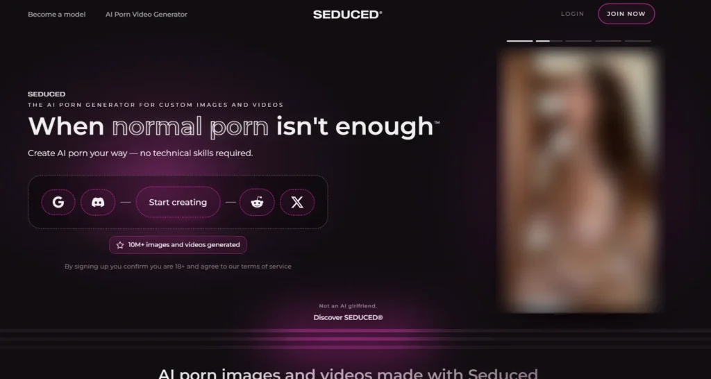 Best Lesbian AI Chat & Generators 2026: 7 Top Picks 9 Seduced AI Homepage