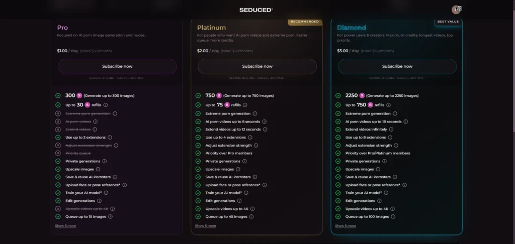 Seduced AI Review 2026: 30+ Porn Models but Is It Worth It? 2 Seduced AI Pricing Plan