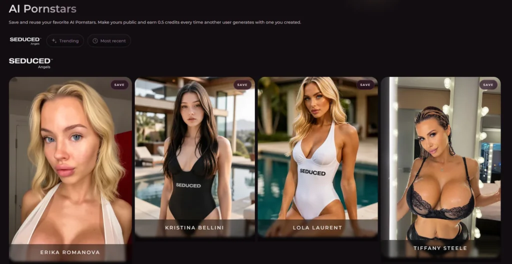 Seduced AI Review 2026: 30+ Porn Models but Is It Worth It? 12 Seduced AI - reusable AI Pornstar characters